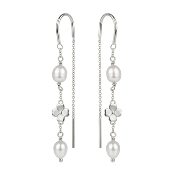 Clover and Pearl ørehænger sølv , fra Christina Jewelry & Watches
